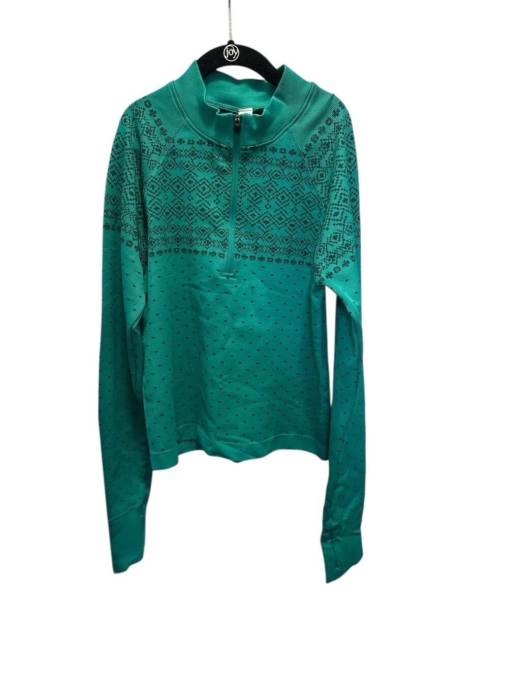 DSG Womens Momentum Seamless 1/4 Zip Pullover in Melted Emerald Fair Isle
